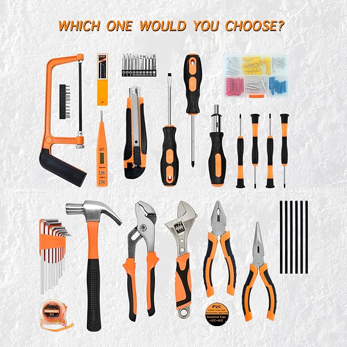 Tool Set,148-Piece Home Repair Tool Kit for Men Women College Students,Household Basic Hand Tool Sets with Case for Home Maintenance,Dorm Essentials and DIY Projects