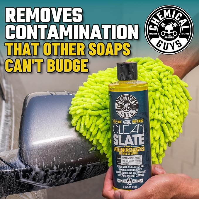 Chemical Guys CWS803 Clean Slate Deep Surface Cleaning Car Wash Soap (Removes Old Car Waxes, Glazes & Sealants for Superior Surface Prep), 128 fl oz (1 Gallon), Citrus Scent