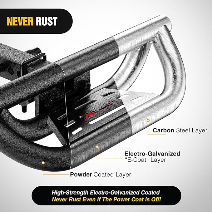 Nilight Universal Hitch Step Textured Black Drop Trailer Hitch Step Fit 2 Inch Receiver with Hitch Lock Stabilizer Towing Bar Rear Bumper Guard Rated up to 350 Lbs for Pickups Trucks Vans SUVs ATVs