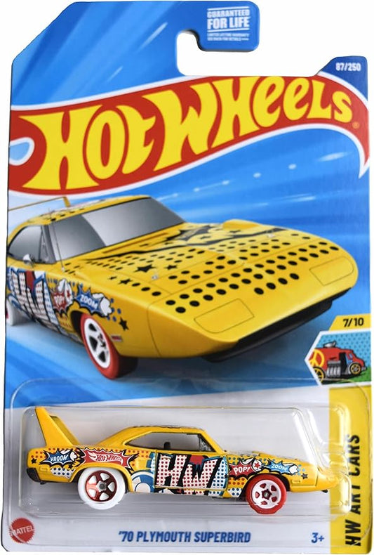 Hot Wheels '70 Plymouth Superbird, HW Art Cars 7/10 [Yellow] 87/250