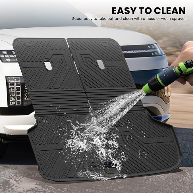 LASFIT Backrest & Cargo Mats for Hyundai Ioniq 9 2026, All Weather TPE Custom Fit Hyundai Ioniq 9 2026 Full Set Car Accessories Backrest Mats & Trunk Liners,Black