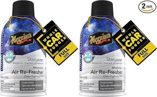 Meguiar’s Car Air Refresher Odor Fighting Mist,Stargazer, Long-Lasting Car Air Freshener Fights Strong and Unwanted Vehicle Smells while Refreshing Interiors with a Refreshing Scent, 2 oz Aerosol