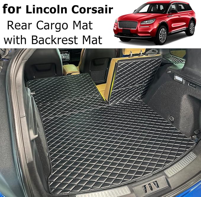 for 2020-2026 Lincoln Corsair Trunk Mat and Rear Backrest Mat Cargo Liners All Weather Anti-Slip