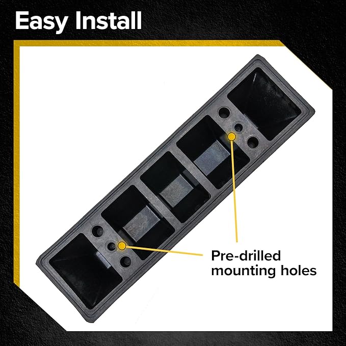 Guardian 2' Parking Stopper for Garage, Rubber Curb, Mounting Holes