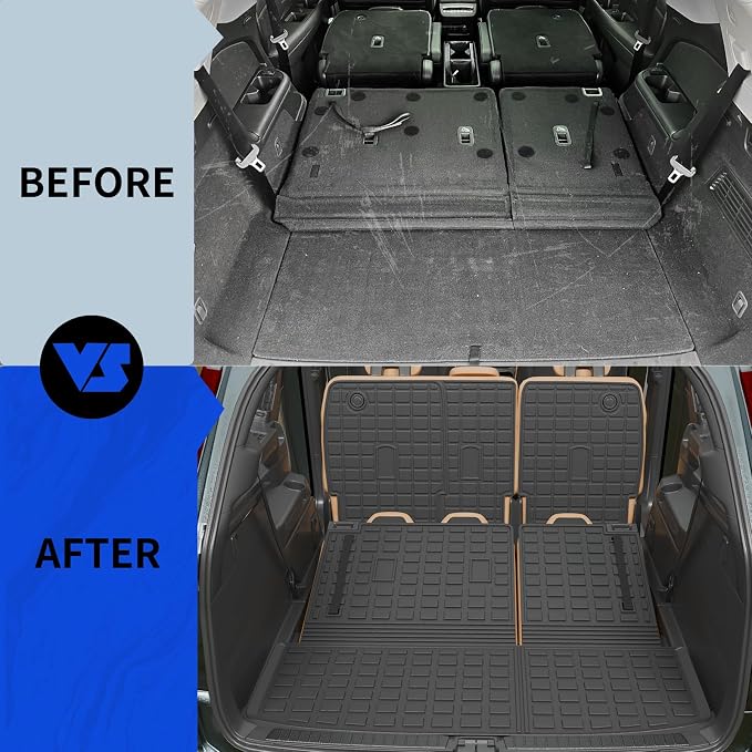 Rongtaod 7&8 Seats Floor Mats Compatible with 2022-2025 2026 Nissan Pathfinder Cargo Mat Trunk Mat Cargo Liner 2nd Row Kick Mats All Weather 2024 Pathfinder Accessories (Floor Mats Full Set 7pcs)