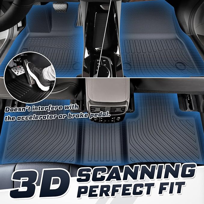 Sunsdrew Floor Mats Set for 2023-2026 Mazda CX-50 (Not for Hybrid), All Weather Floor Liners & Rear Cargo Trunk Mat for CX50 Accessories TPE Rubber Raised Edge, 4PCS