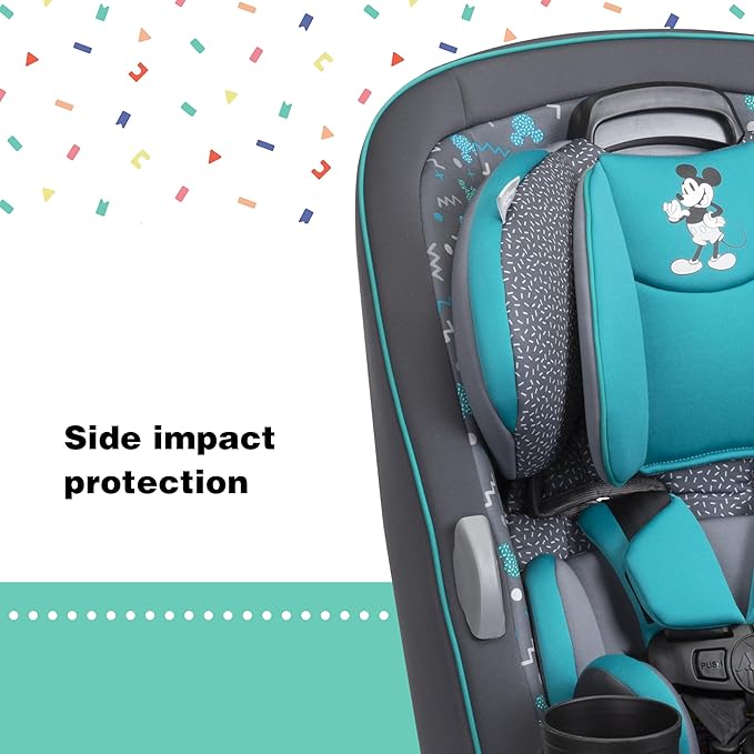 Disney Grow and Go Convertible Car Seat, Rear Facing 5-40 pounds, Forward Facing 30-65 pounds, Booster 40-100 lbs, Convert from Infant to Toddler, Mickey Sprinkle