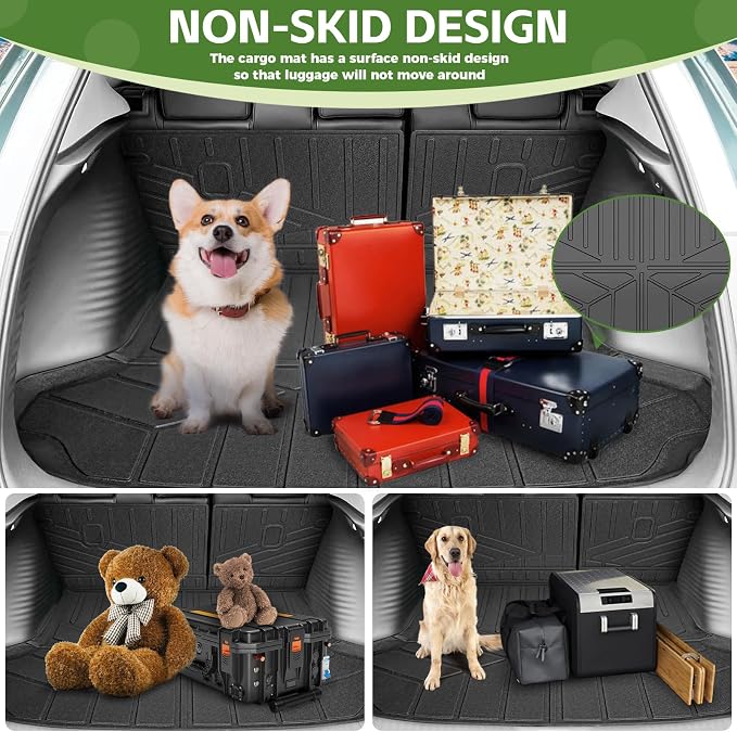 Cargo Liners for 2023-2026 Honda HRV Trunk Mat with Seat Back Cover Accessories, All Weather Rear Cargo Mat Backrest Protector for 2023 2024 2025 2026 HR-V