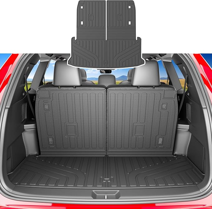 xipoqix Cargo Mat Backrest Mat Compatible with 2024-2026 Lexus TX 350 500H 550H+ TPE Cargo Liner Back Seat Protector Replacement for 2024-2026 Lexus TX Accessories (Trunk Mat with Backrest Mats)