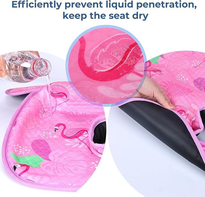COOLBEBE Infant Car Seat Protector for Potty Training, 2 Pack Dry Waterproof Car Seat Liner Toilet Training for Baby Infant, Piddle Pads Cover Car Seat Pad for Strollers & Carseat (Pinkish Purple)
