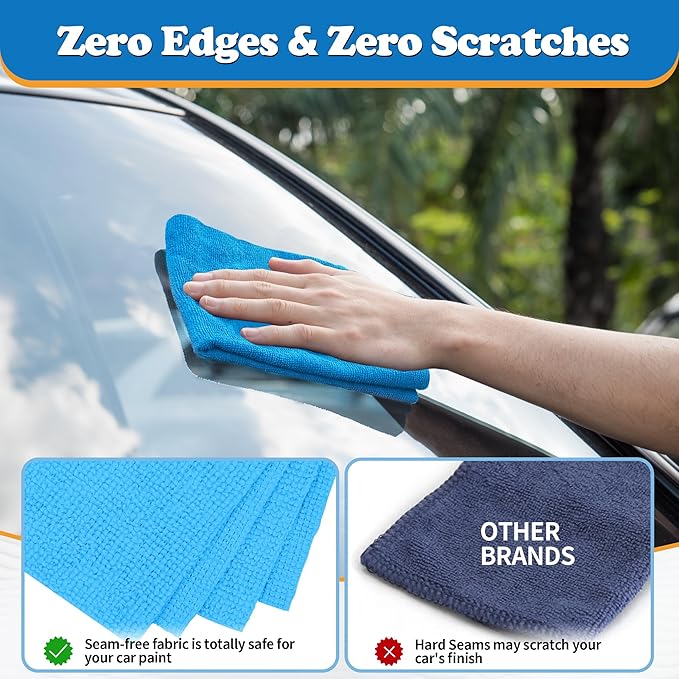 FIXSMITH Shop Towels, Pack of 150, Microfiber Cleaning Cloth Bulk, Microfiber Towels for Cars, Lint Free, Scratch-Free Cleaning Rags for Housekeeping, 11.5 x 11.5 inch
