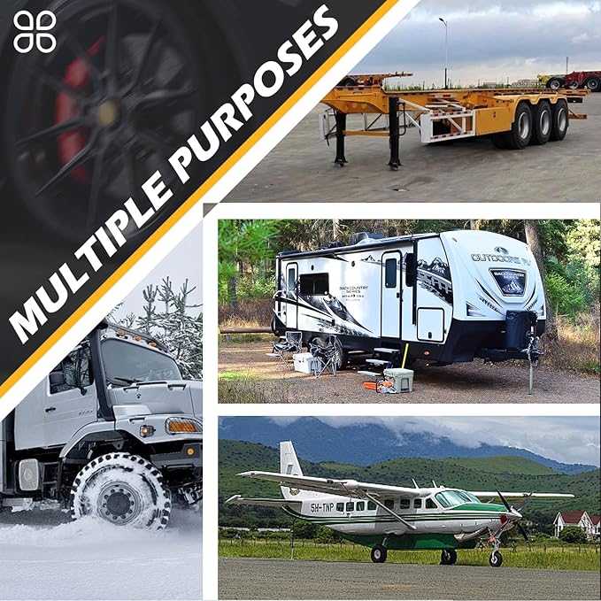 Wheel Chocks for RV Trailers 4Pair/8Pack with Rope, Rubber Tire Chocks Block Stopper with Reflective Strips for Camper Truck Car Wheel Immobilizers & Chocks, Travel Trailer RV Accessory
