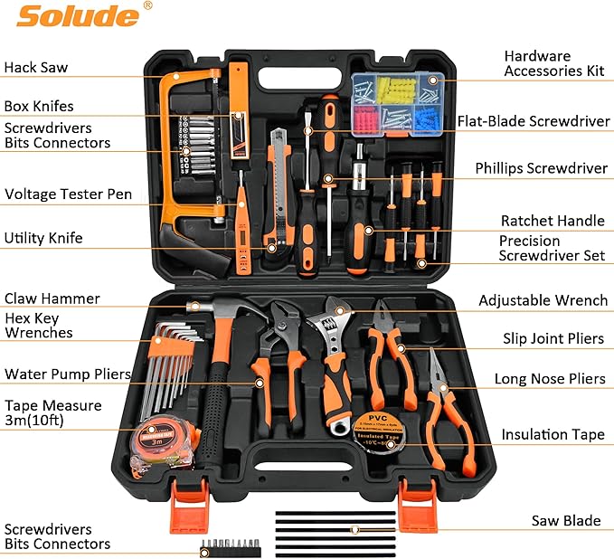 Tool Set,148-Piece Home Repair Tool Kit for Men Women College Students,Household Basic Hand Tool Sets with Case for Home Maintenance,Dorm Essentials and DIY Projects