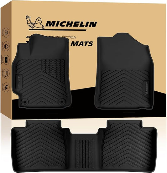 Michelin Floor Mats, Premier Series All-Weather TPE Custom Fit Liner for Toyota Camry 2012-2017 Floor Mats (3 Piece)