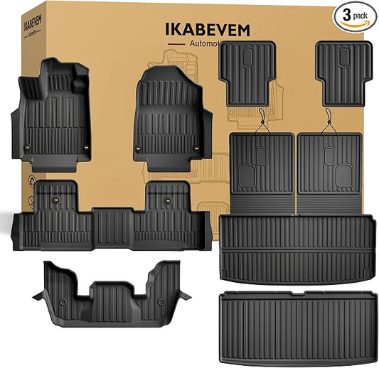 Floor Mats Fit for 2022-2026 Acura MDX - Custom Fit All Weather TPE Accessories Full Sets (Floor Mats + Cargo Liner + Backrest Mat)