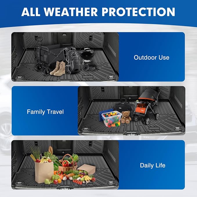 Mixsuper Cargo Liner for Volvo XC60 2018-2024 2025, All Weather Trunk Mat Backrest Mat TPE Back Seat Cover Protector for XC60 Accessories