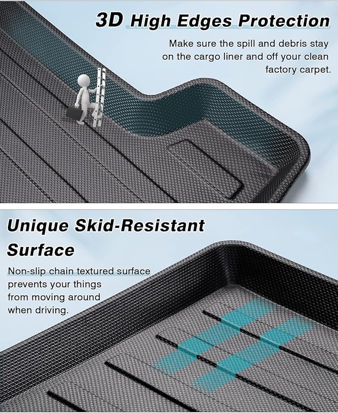 Mixsuper Custom Fit Rear Cargo Liner for Tesla Model S 2012-2020 All Weather Trunk Liner Cargo Mat Black (Not Fit 2021 Tesla Model S Plaid/Long Range)