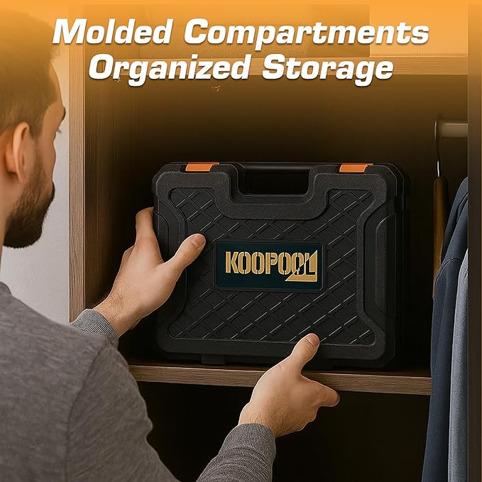 KOOPOOL 160-Piece Tool Set for Home, Household Hand Tool Kit for Home Repair, Auto Repair and Maintenance, Basic Tool Set with Hammer, Wrench, Screwdrivers and Storage Case