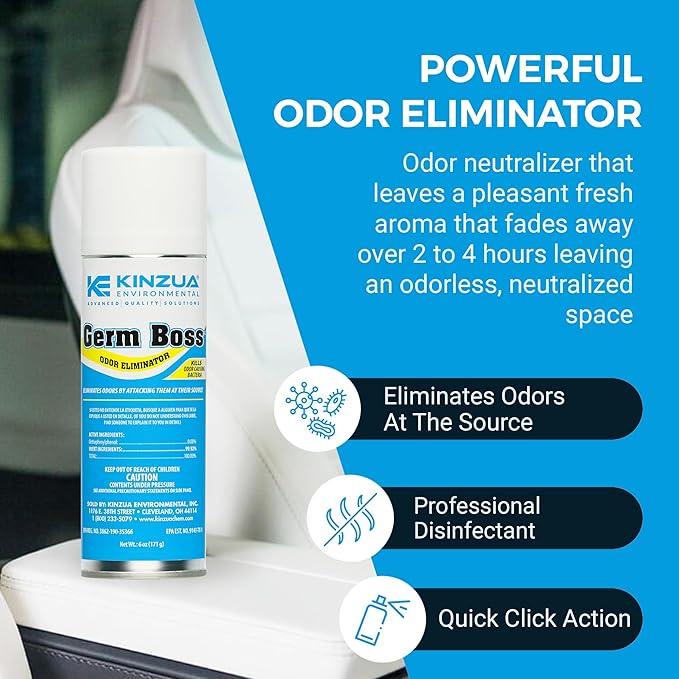Germ Boss Strong Odor Eliminator, Fast-Acting Cleaning & Deodorizing Fogger, Mold Bomb Fogger for Smell Control with Fresh Scent, Covers Up to 1,000 cu ft, 6 oz, Pack of 3