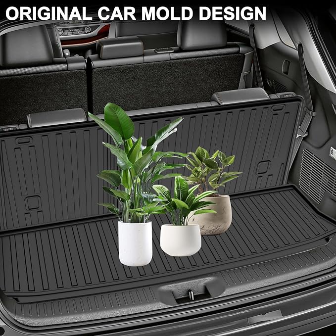 AOMSAZTO Cargo Mat Compatible with 2014-2019 Toyota Highlander Cargo Liner with Backrest Mat for 7 Seat Highlander Accessories (2014-2019 Toyota Highlander Cargo Mat with Backrest Mat)
