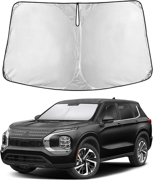 EcoNour Windshield Sunshade Compatible for Mitsubishi Outlander 2022-2024 2025 2026, Sun Visor for Front Windshield & Window Sun Shade Cover, UV Heat Blocker & Protector, Car Accessories