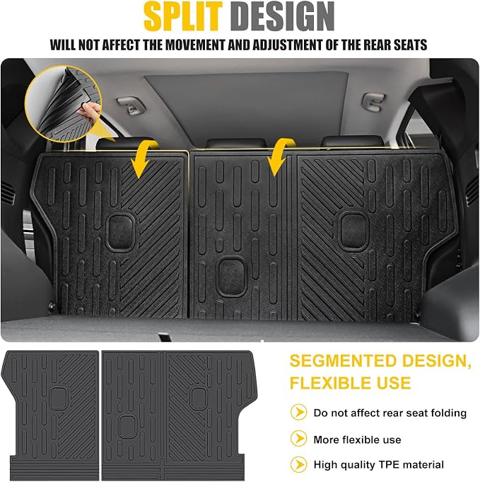 Trunk Mat & Backrest Mat for 2022-2025 Hyundai Tucson All Weather Cargo Mat Rear Back Seat Trunk Liner Only Fit with Optional Bose Premium Audio System (Not fit PHEV or N Line)