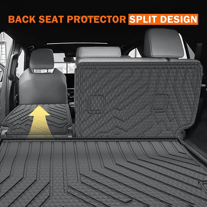 KUST Trunk Cargo Mat for 2025-2026 Toyota 4Runner Gas Accessories 5 Seats Only (Not for Hybrid or 7-Seats), Rear Cargo Liner with Back Seat Protector, TPE Rubber, Raised Edge, All Weather Protection