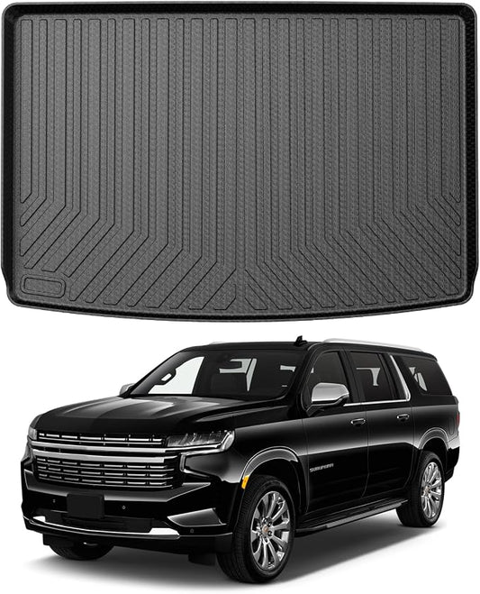 Mixsuper Cargo Liner for Chevrolet Suburban/GMC Yukon XL 2021-2025 2026, All Weather Trunk Liner Rear Cargo Mat Behind The 3rd Row Seats Black