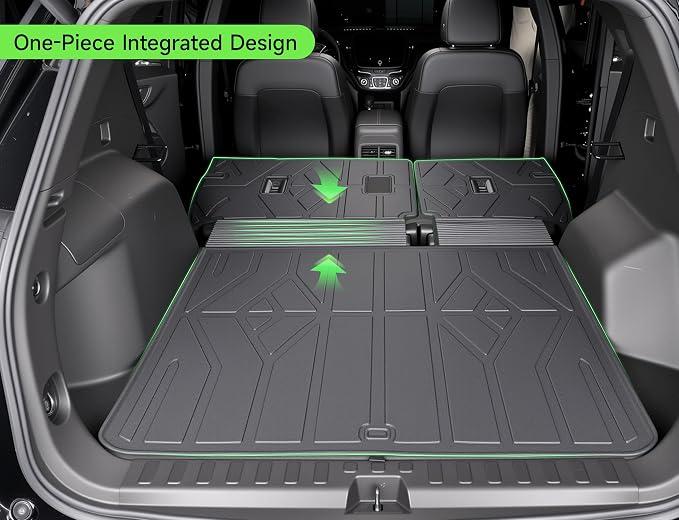 Cargo Trunk Mat with Backrest Mats for 2025 2026 Chevrolet Chevy Equinox/GMC Terrain (Not for Equinox EV),All Weather Protection TPE Heavy Duty Cargo Liner Equinox/Terrain Accessories,Black