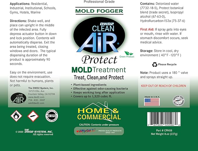 DWD2 Clean Air Protect Mold-Odor Apartment Fogger Bundle (1) 8oz. (2) 14oz.