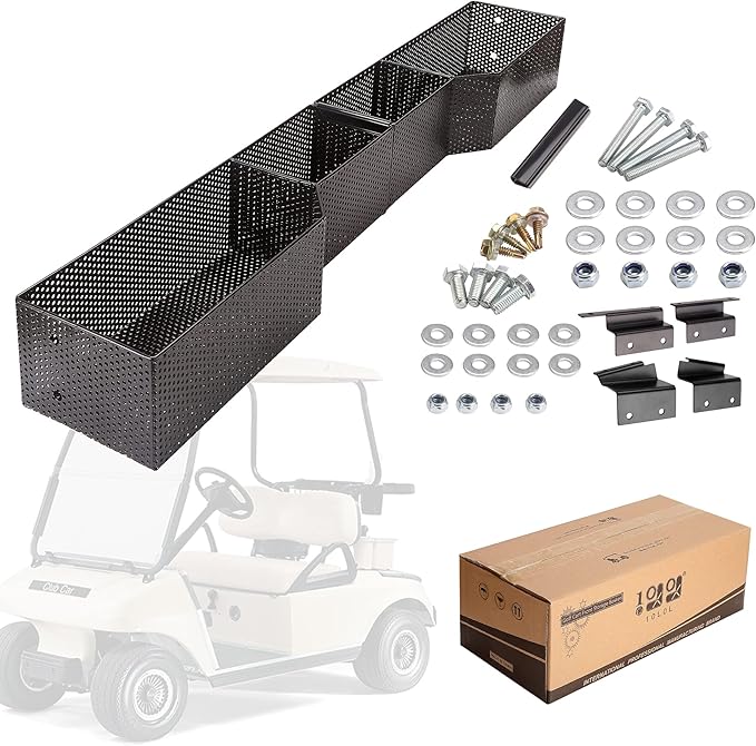 10L0L Golf Cart Front Inner Storage Utility Basket – Dash Storage Tray for Club Car DS & Precedent (2000-Up), Durable Steel with Anti-Rust Coating, Easy Installation