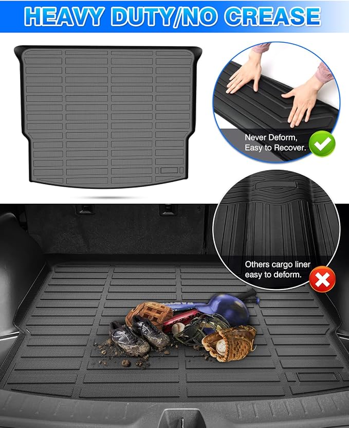 Cartist Cargo Mat Compatible with Chevy Blazer 2019-2024 2025 2026 Accessories Trunk Mat TPE All Weather Anti-Slip Odorless Cargo Liner for Blazer Accessories