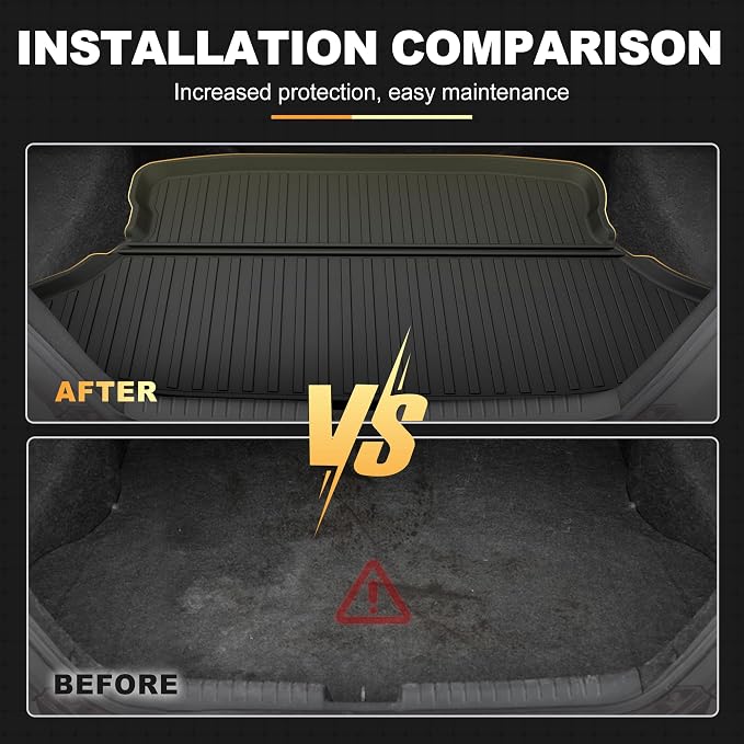 Floor Mats & Cargo Liner Fit for Honda Civic Sedan 2012 2013 2014 2015: AOMSAZTO All Weather TPE Rubber Floor Liners Cargo Mat for Civic Sedan 4 Door Model (Not Coupe), Black