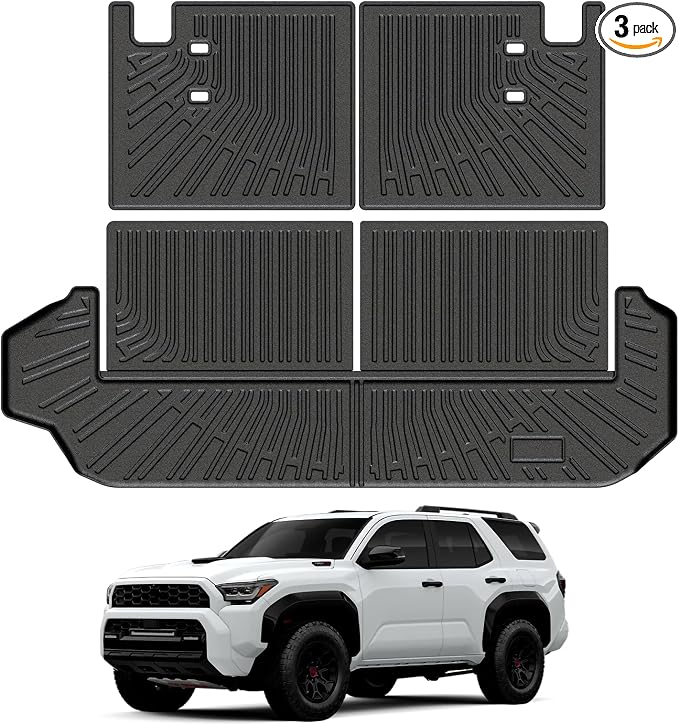 Mixsuper Cargo Liner for Toyota 4Runner 2025-2026 7-Passenger Models Only (Not for 5-Seater), All Weather Trunk Mat & Separate Seatback Protectors