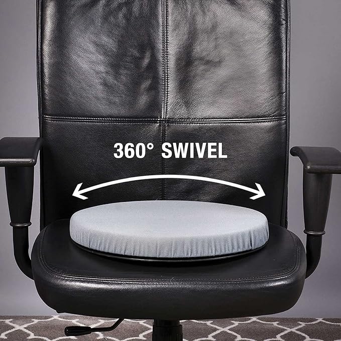 HealthSmart 360 Degree Swivel Seat Cushion, Chair Assist for Elderly, Swivel Seat Cushion, Twisting Disc, Gray, 15 Inches in Diameter (Pack of 1)