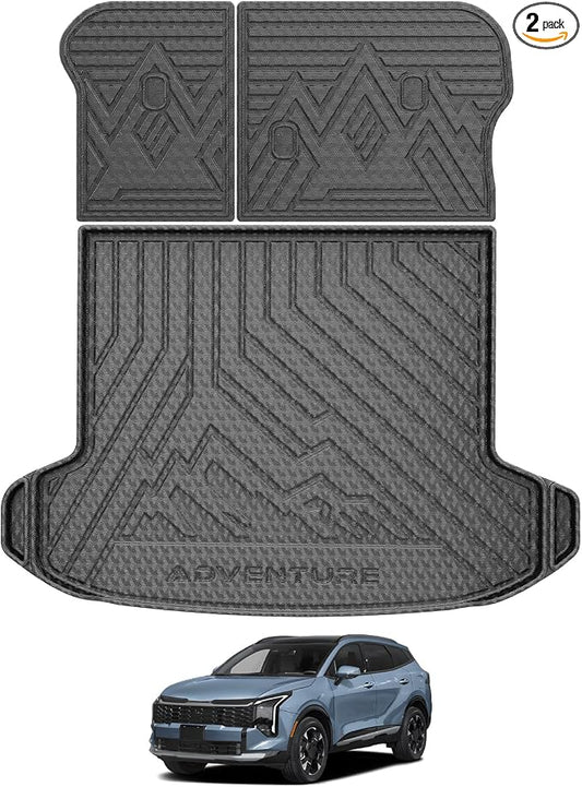Mixsuper Cargo Liner for 2026 Kia Sportage Hybrid Only, 5-Seat All Weather Cargo Mat with Backrest Mats TPE Back Seat Cover Protector