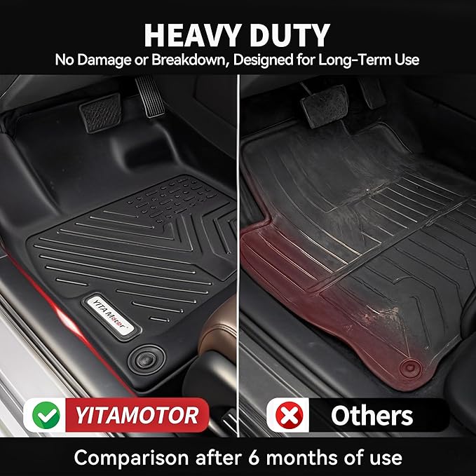 YITAMOTOR Floor Mats Fit for 2017-2025 Mazda CX-5, TPE All Weather Custom Fit Floor Liners for Mazda CX5, 1st & 2nd Row Car Mats Accessories, Black