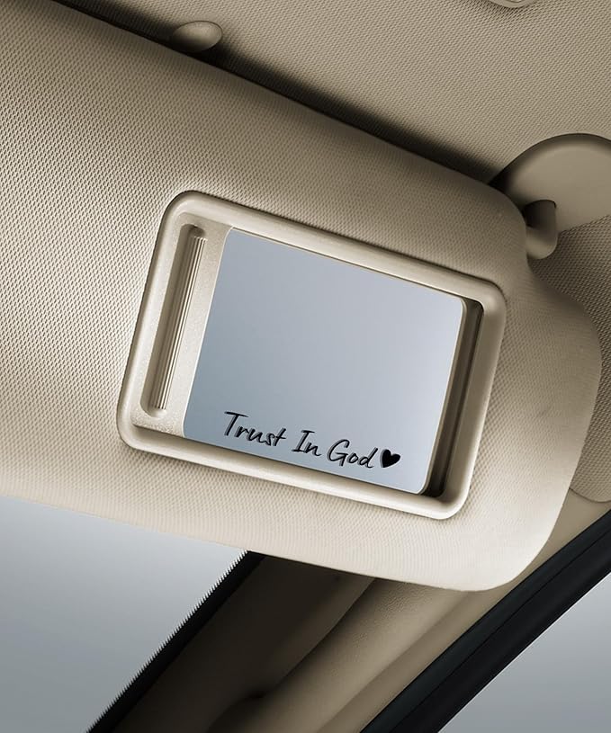 SCUARI 4PCS Car Stickers,Cars Decals,Car Accessories Trust in God Rearview Mirror Sticker,Auto Stickers and Decals,Auto Decals for Women,Trust in God Mirror Decoration,Fits Most Vehicles (Black)