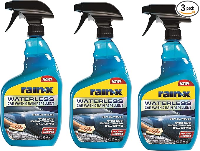 Rain-X 620100-3PK Waterless Car Wash & Rain Repellent, 23 oz. (Pack of 3)