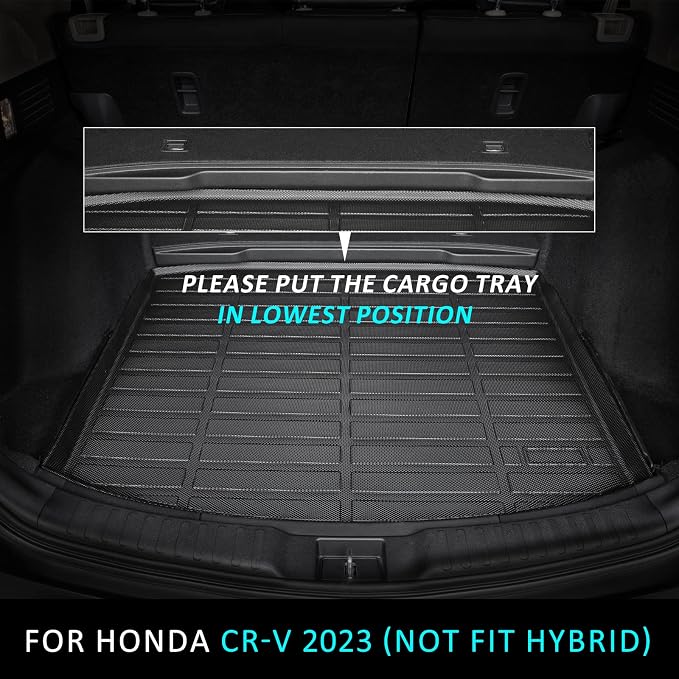 ANBINGO® Cargo Liner Custom for 2023 2024 2025 2026 CR-V (Not Fit for CRV Hybrid) Car Floor Mat (Trunk Mat) Black CRV Accessories, Cargo Tray in Lowest Position
