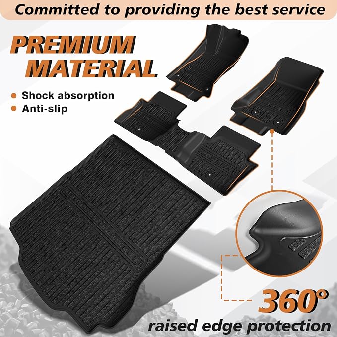 TripleAliners All-Weather Mats Compatible with 2026 2025 2024 Dodge Charger EV Accessories Floor Liners Trunk Cover Custom Fit TPE Heavy-Duty Liners (Floor & Trunk Mats)