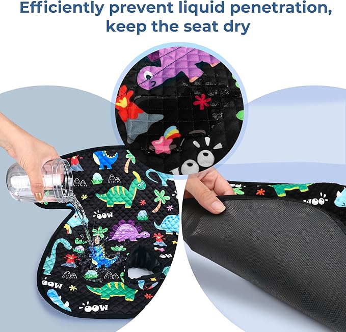 COOLBEBE Infant Car Seat Protector for Potty Training, Dry Waterproof Car Seat Liner Toilet Training for Baby Infant Toddler, Piddle Pads Cover Pad for Strollers & Carseat (Dinosaur)
