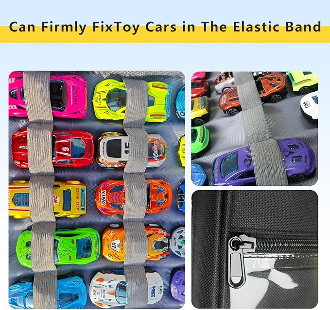 48 Slots Toy Cars Storage Case Compatible with Hot Wheels, Hotwheels Carrying Case forMatchbox Cars,Mini Toys.Hot Wheels Storage (Black Bag Only)