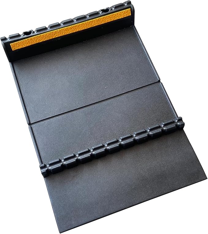 Car Parking Guide Mat, Durable Self Adhesive Anti-Skid Rubber Parking Mat, Wheel Stopper, 2 Pack FoldingTire Guides for Cars, Trucks, 23.6''x15.7''x2.8'' Black with Reflective Strips