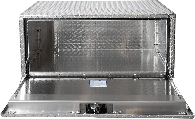 Buyers Products 1705153 Diamond Tread Aluminum Underbody Truck Tool Box, 14 x 12 x 30, Made in USA, .100 in. Thick, Corrosion Resistant, Locking Compression Latch, Secure Storage for Work Trucks
