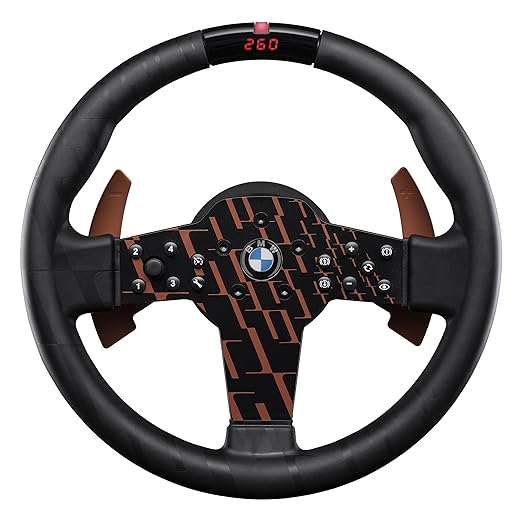 FANATEC Sim Racing CSL Steering Wheel BMW – Rubberized Grip, LED Display, RevStripe, Metal Shifter Paddles – PC, PS5, PS4