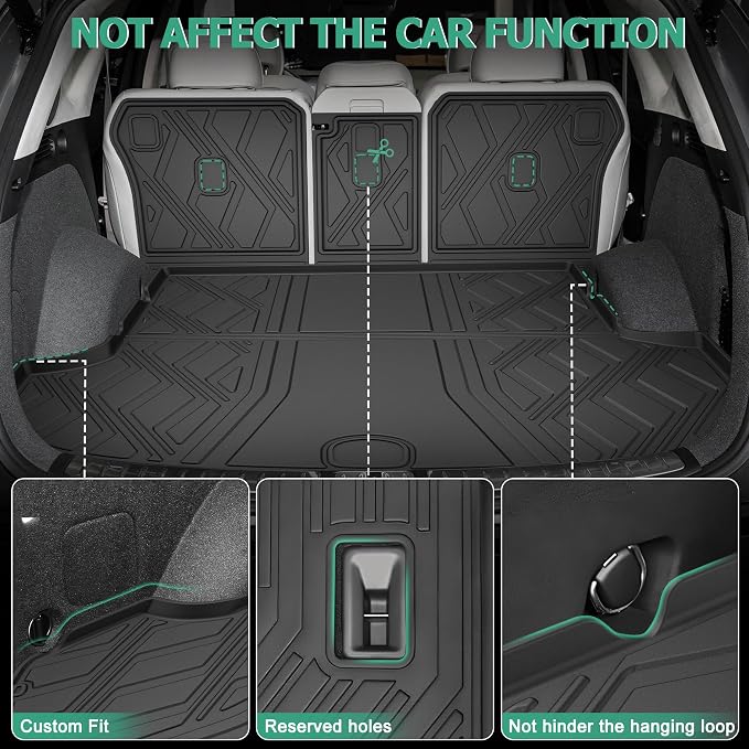 Cargo Mat for Genesis GV80 5-Seat 2021-2026 (Not for Coupe) Seat Back Mats | Custom Fit. All Weather Protection. Waterproof. Odorless. Easy to Clean