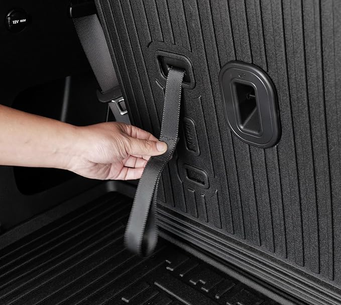 Cargo Mat with Backrest Mats for 2024 2025 2026 Hyundai Santa Fe Car Mat Accessories, All Weather TPE Protector Cargo Liner Trunk Mat(Cargo Mat with Backrest Mats)