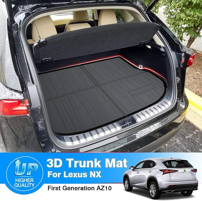 Powerty Trunk Mat for 2015-2020 2021 Lexus NX200t NX300 NX300h Accessories Cargo Mats TPO All Weather Cargo Liner Heavy-Duty Trunk Liners