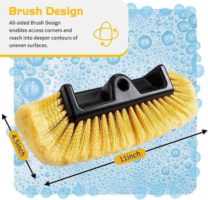 Ordenado 62" Car Wash Brush with Long Handle, Soft Bristle Car Cleaning Brush Supplies, Snow Brushes for Washing Exterior, Cars Washing Brushes Scratch-Free Wash Mop Kit, Universal for RV Truck SUV